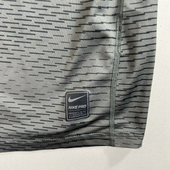 Nike Pro Shirt Mens Size Medium Gray Fitted Dri-Fit Activewear Athletic Gym - Picture 4 of 10